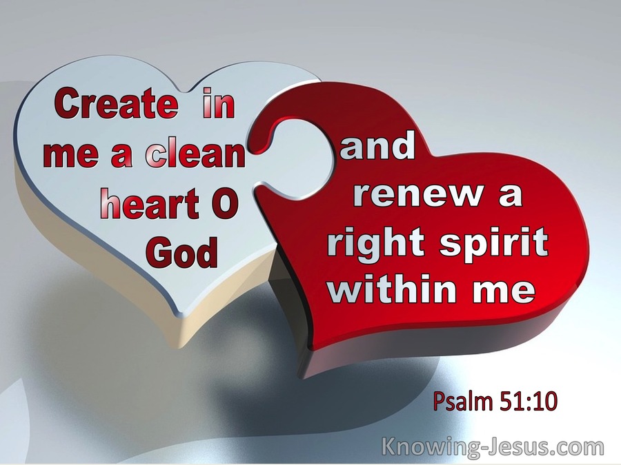 Psalm 51:10 Create In Me A Clean Heart (silver)